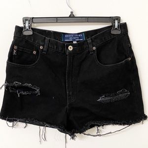 Guess distressed jean shorts!